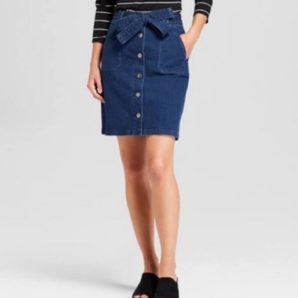 A New Day Denim Button-Front Skirt